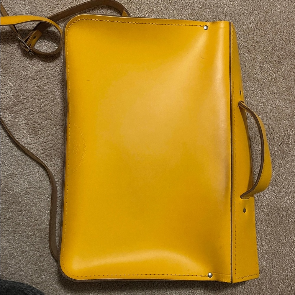 Yellow Leather Satchel - Picture 8 of 8